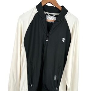 UFC Track Jacket Black White Full Zip Athletic Bomber Style Men XL